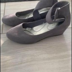 wedge gray heels